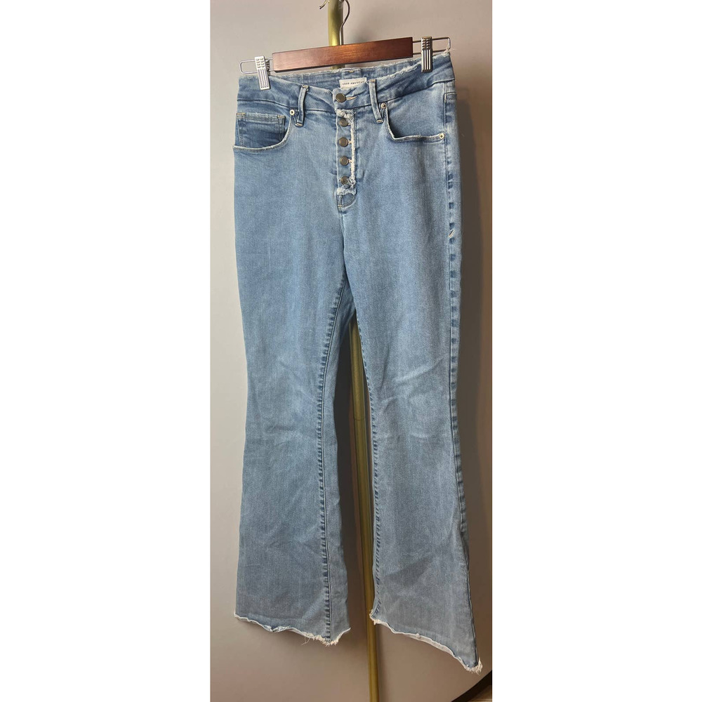 Good American Light Blue High-Rise Flare Jeans - Picture 2 of 7